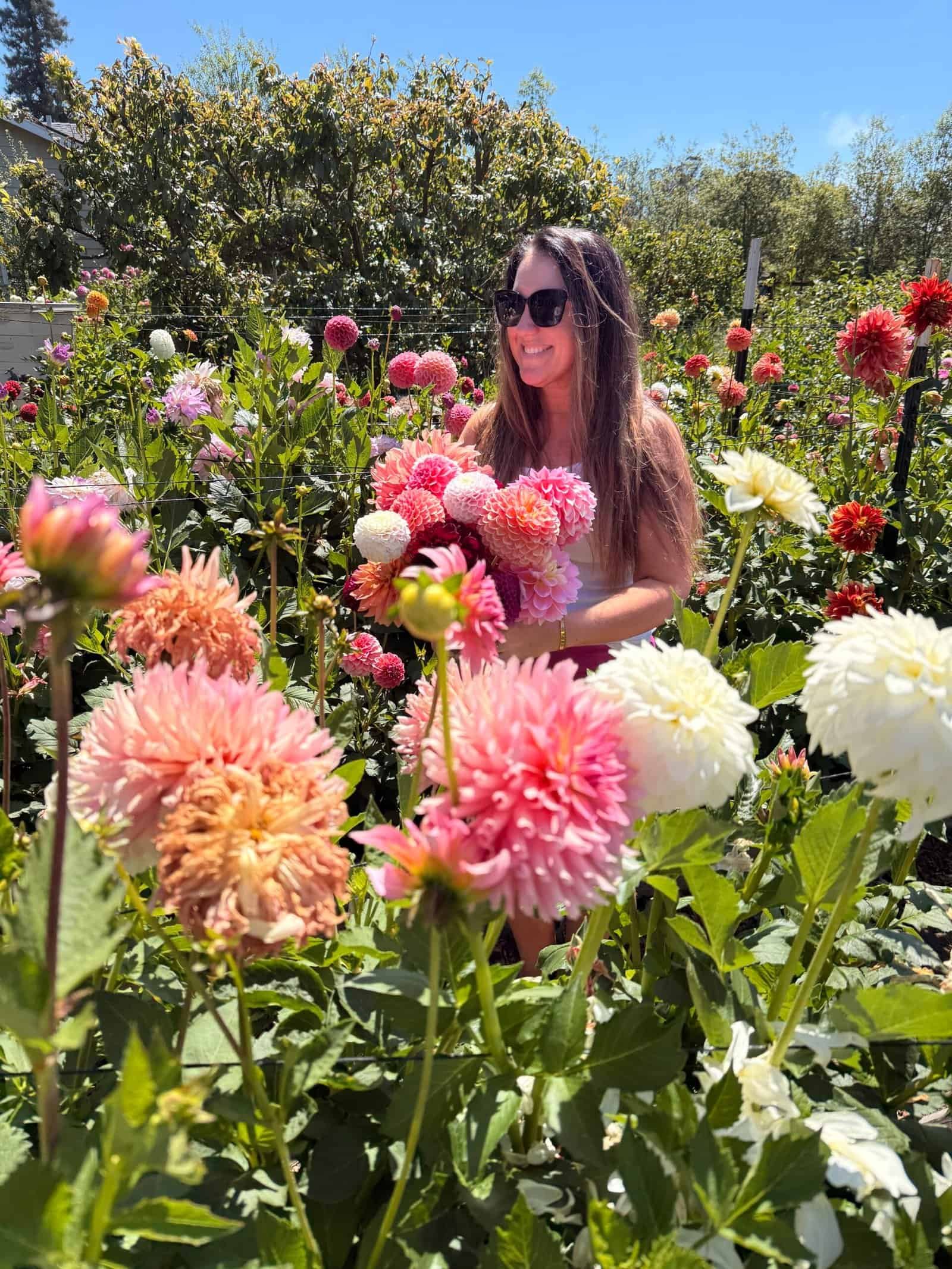 Dynomite Farm bouquet and seating area