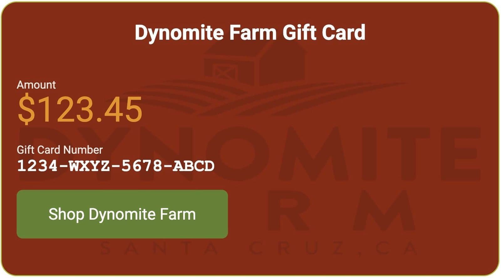 Dynomite Farm Compost Fund Gift Card